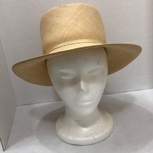 Vintage John Wanamaker 1950s-1960s Boater Style Straw Hat